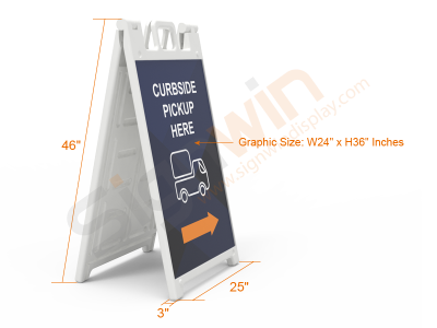 Signicade Standard A Frame Sign Display Graphic Print Curbside Pickup Here 01